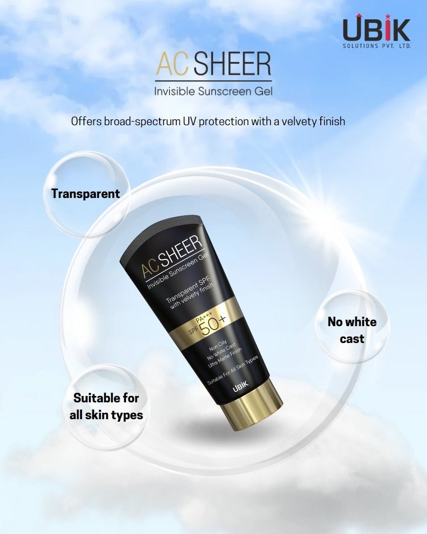 AC SHEER Invisible Sunscreen Gel SPF 50+ - Cosmosentials
