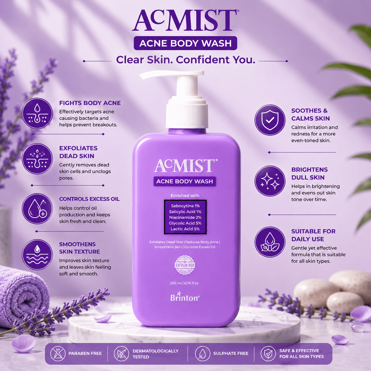 Acmist Acne Body Wash 200ml - Cosmosentials