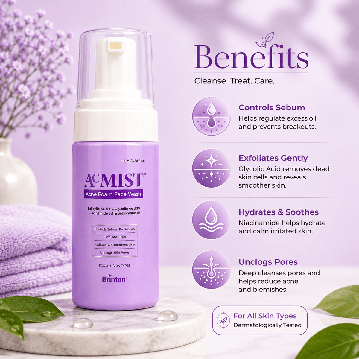 Acmist Acne Foam Face Wash - Cosmosentials
