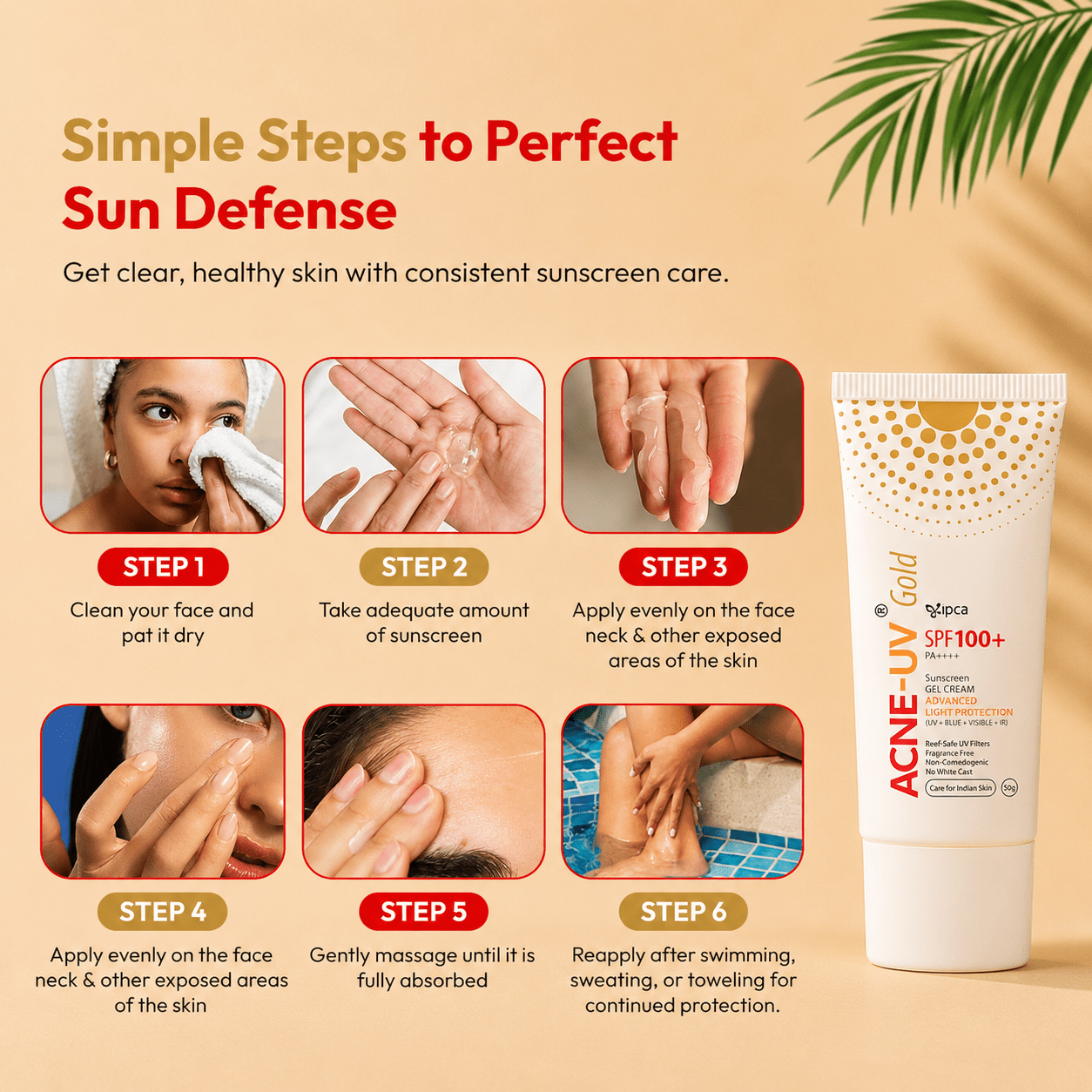 Acne-UV Gold SPF 100+ PA+ Sunscreen 50g - Cosmosentials