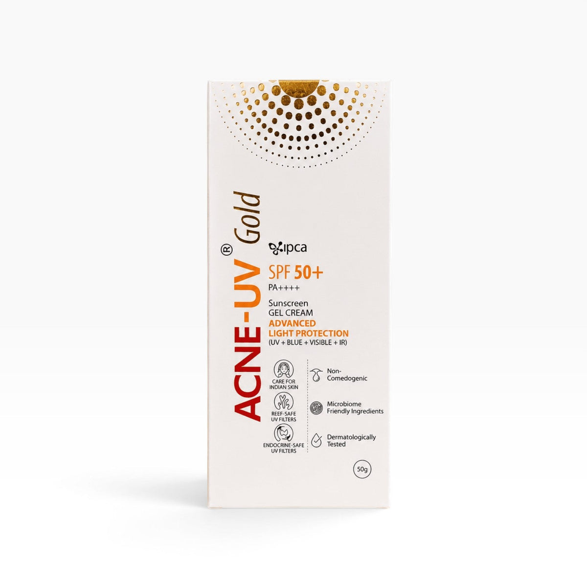 Acne-UV Gold SPF 50+ PA++++ Sunscreen Gel Cream 50g - Cosmosentials