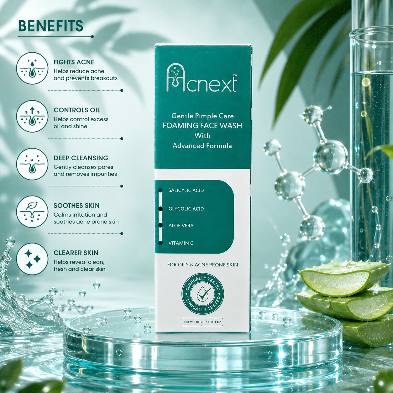 Acnext Gentle Pimple Care Foaming Face Wash - Cosmosentials