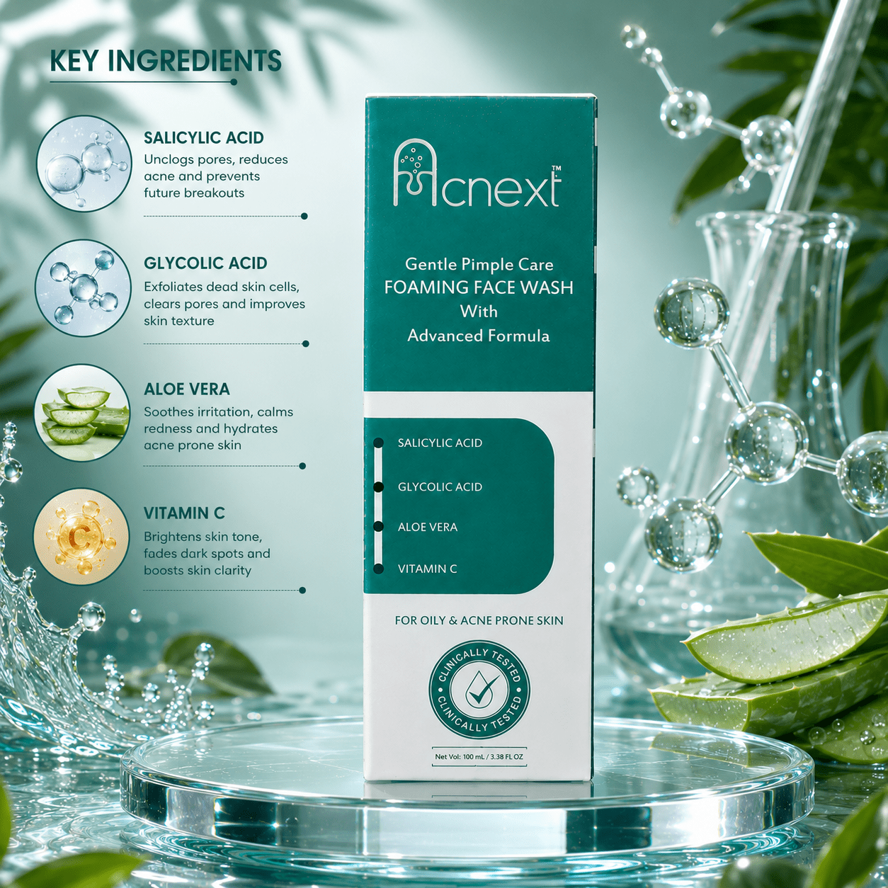 Acnext Gentle Pimple Care Foaming Face Wash - Cosmosentials