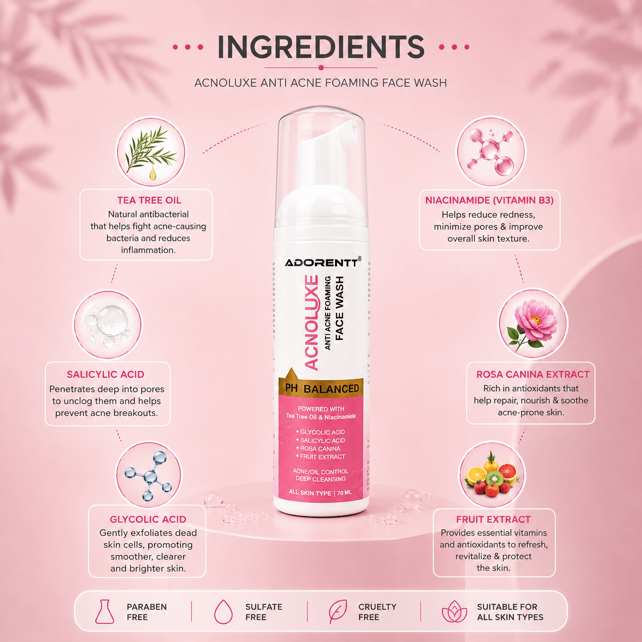 Acnoluxe Anti Acne Foaming Face Wash - Cosmosentials