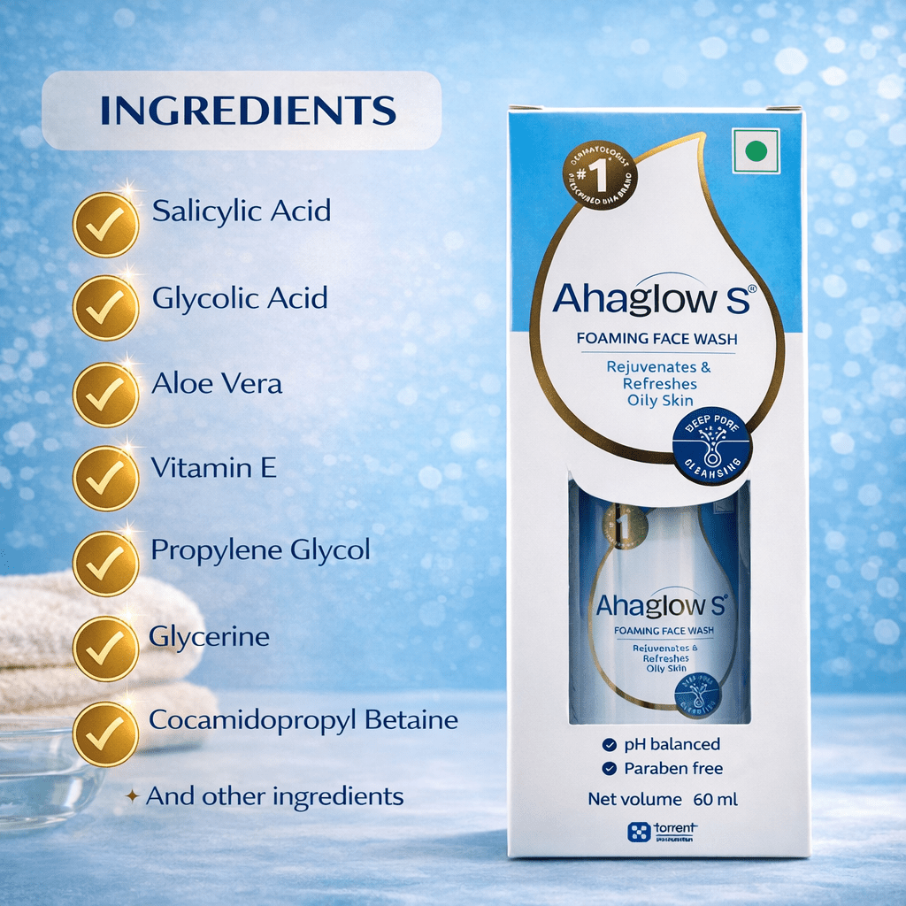 Ahaglow S Foaming Facewash for Acne & Oil Control-Cosmosential