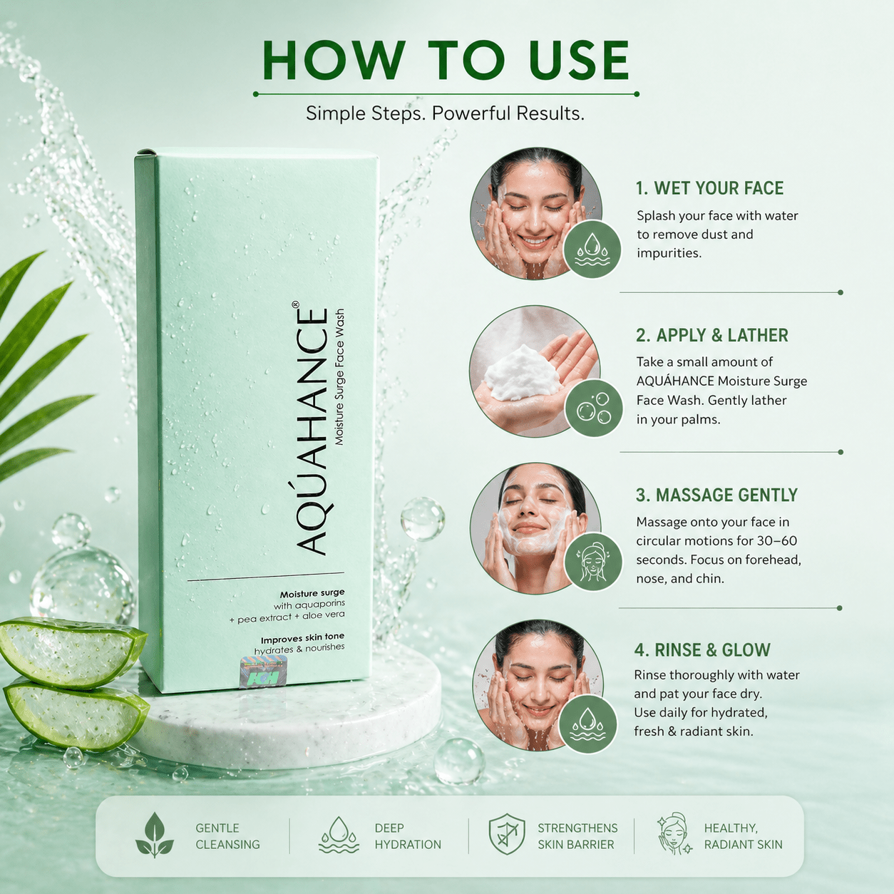 Aquahance Moisture Surge Face Wash - Cosmosentials