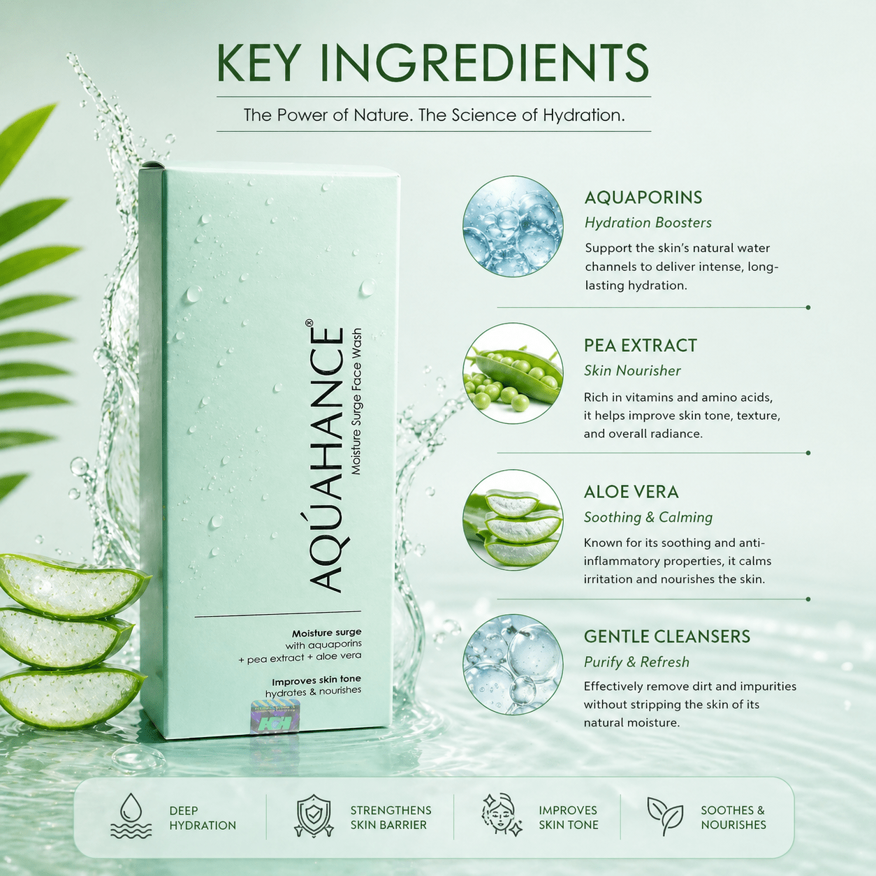 Aquahance Moisture Surge Face Wash - Cosmosentials