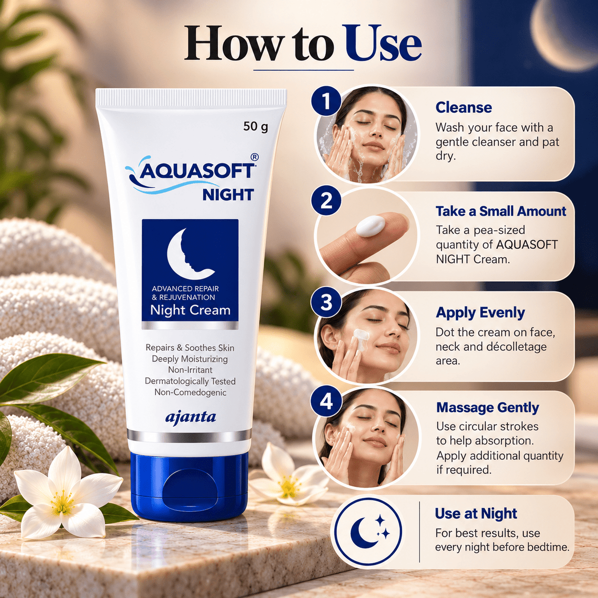 Aquasoft Night Cream 50 g - Cosmosentials