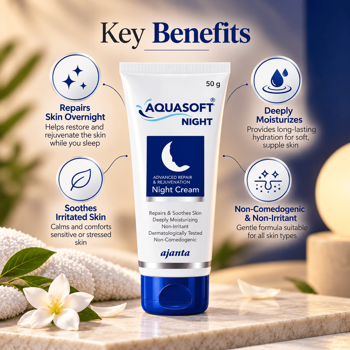 Aquasoft Night Cream 50 g - Cosmosentials