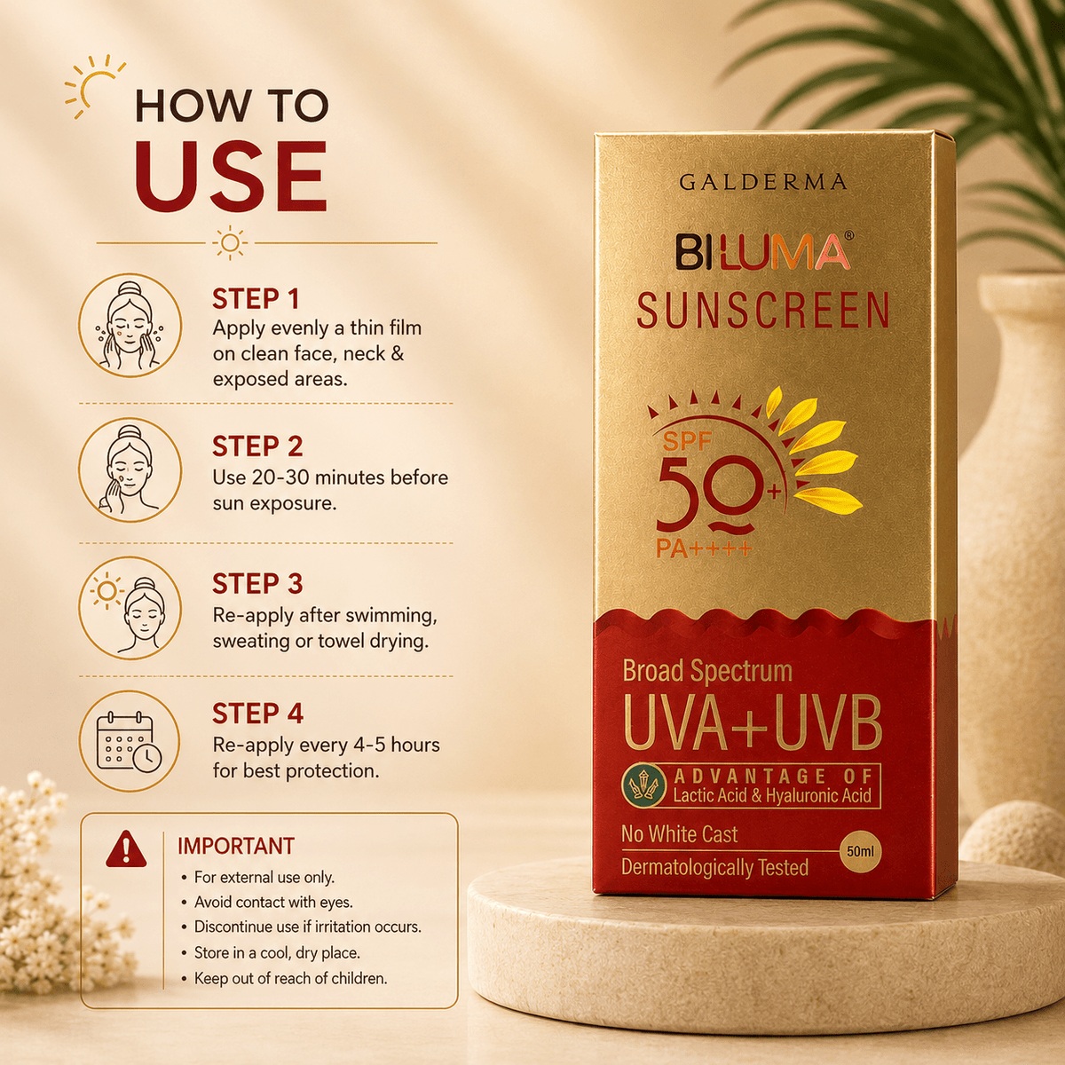 Biluma Broad Spectrum Sunscreen SPF 50+ PA++++ - Cosmosentials