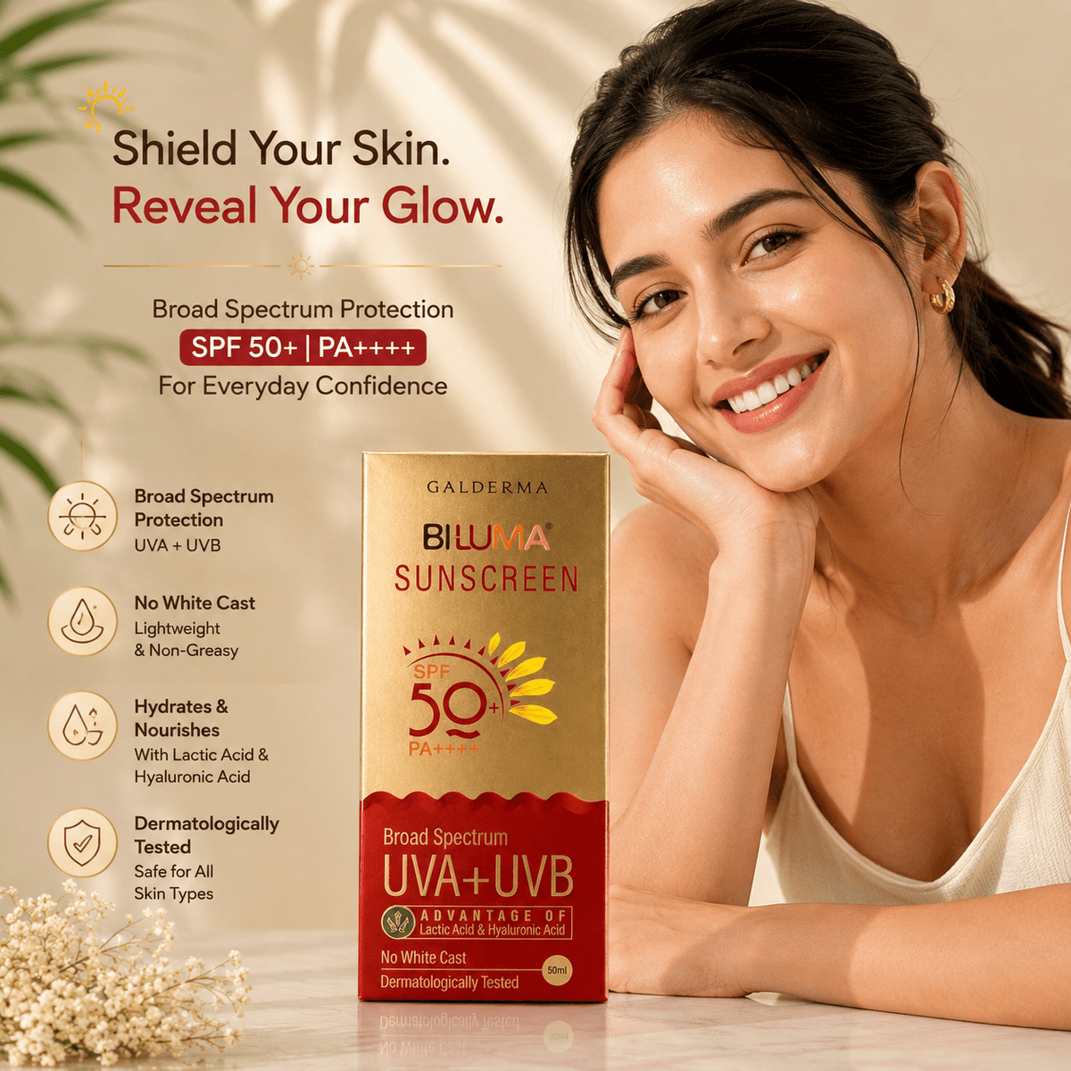 Biluma Broad Spectrum Sunscreen SPF 50+ PA++++ - Cosmosentials