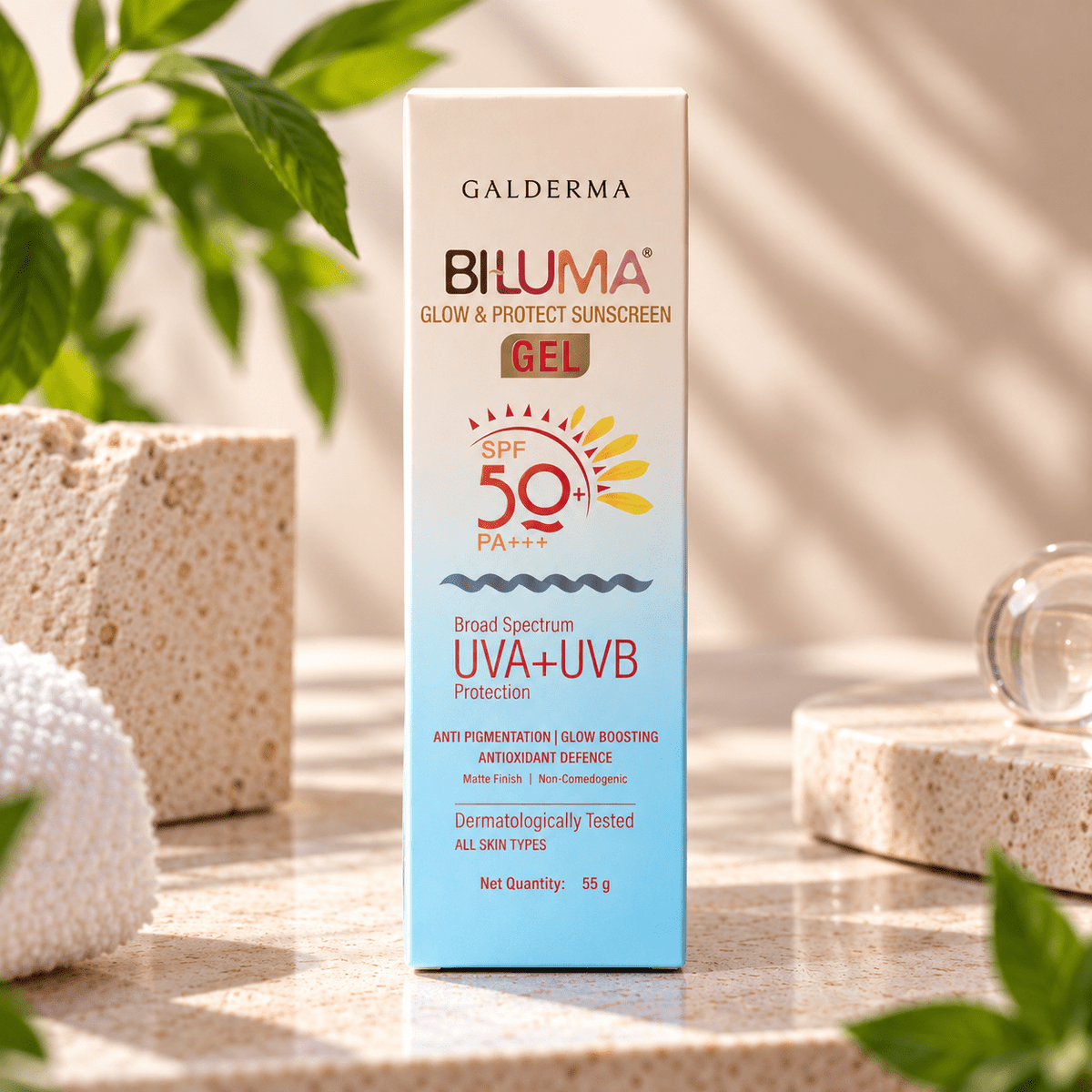 Biluma Glow & Protect Sunscreen Gel SPF 50+ PA+++ - Cosmosentials