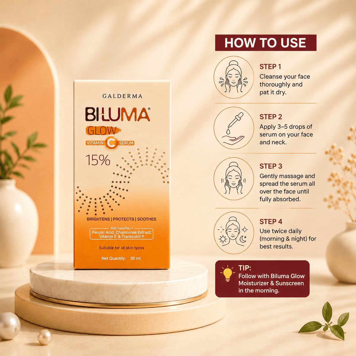 Biluma Glow Vitamin C Serum 15% - Cosmosentials