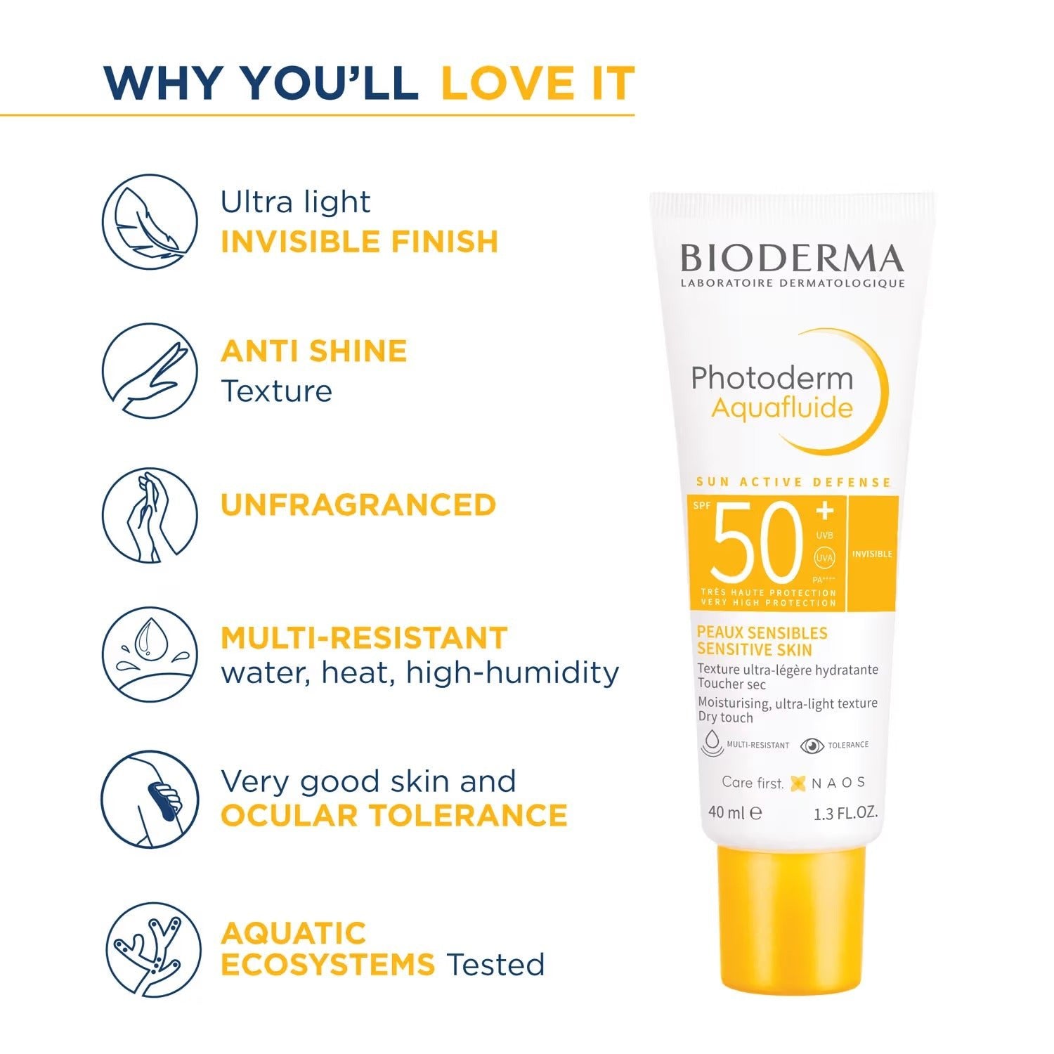 Bioderma Photoderm Aquafluide SPF 50+ PA++++ Invisible Sunscreen - Cosmosentials