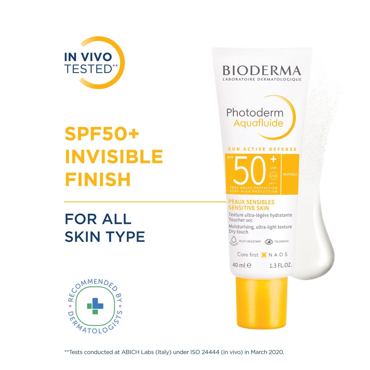 Bioderma Photoderm Aquafluide SPF 50+ PA++++ Invisible Sunscreen - Cosmosentials