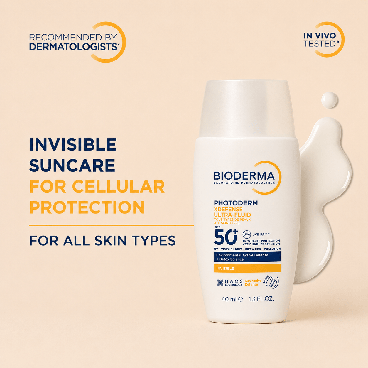 Bioderma Photoderm XDefense Ultra-Fluid SPF 50+ PA++++ Invisible - Cosmosentials
