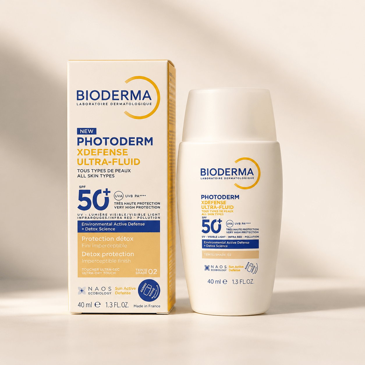 Bioderma Photoderm XDefense Ultra-Fluid SPF 50+ PA++++ (Teinteshade02 Sunscreen) - Cosmosentials