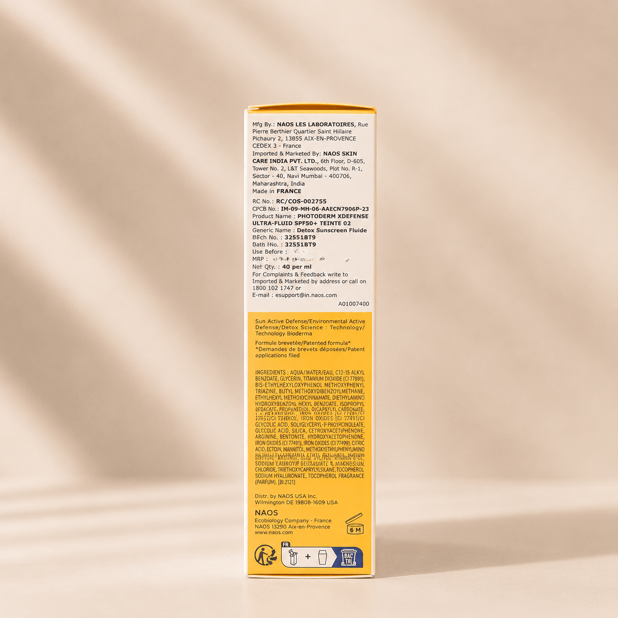 Bioderma Photoderm XDefense Ultra-Fluid SPF 50+ PA++++ (Teinteshade02 Sunscreen) - Cosmosentials