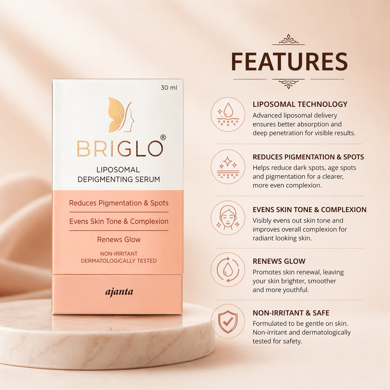 Briglo Liposomal Depigmenting Serum - Cosmosentials
