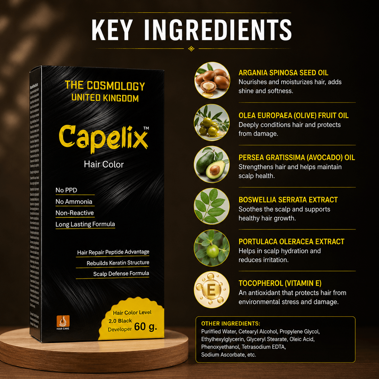 Capelix Hair Color Black - Cosmosentials