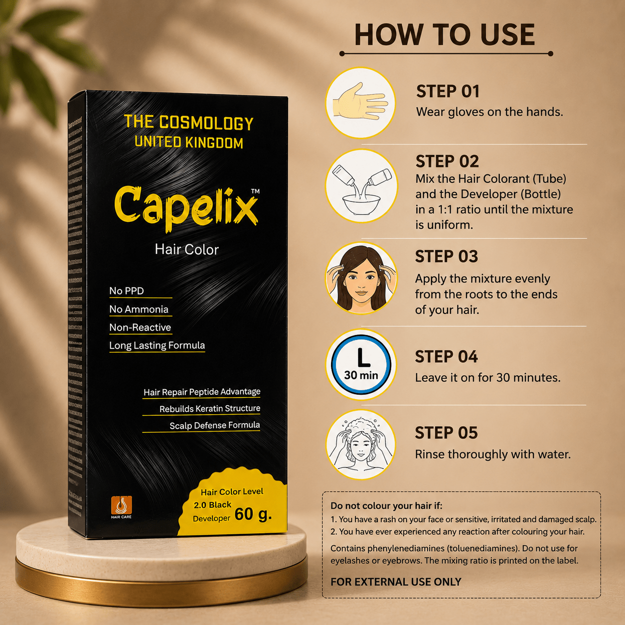 Capelix Hair Color Black - Cosmosentials
