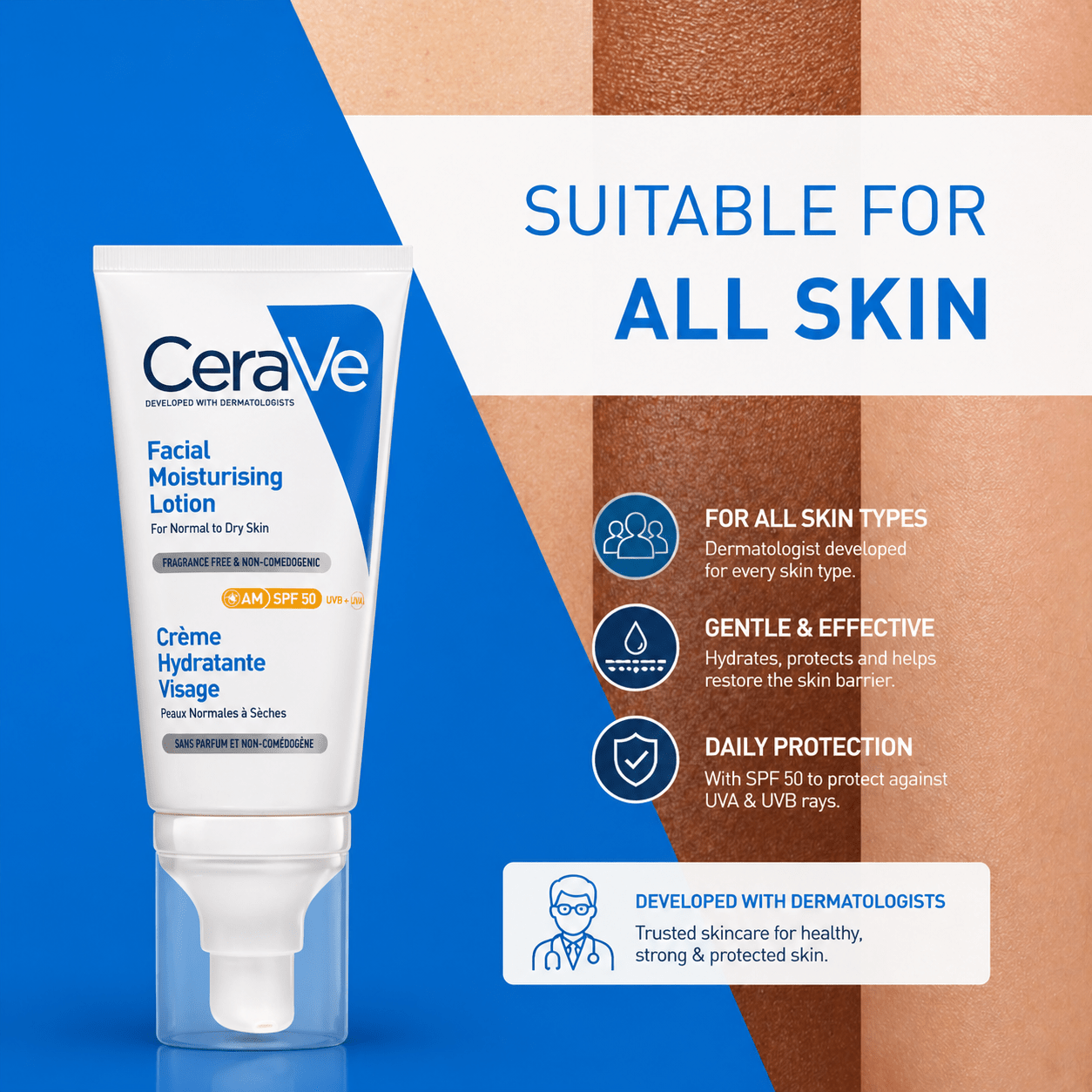 CeraVe AM Facial Moisturising Lotion SPF 50 - Cosmosentials