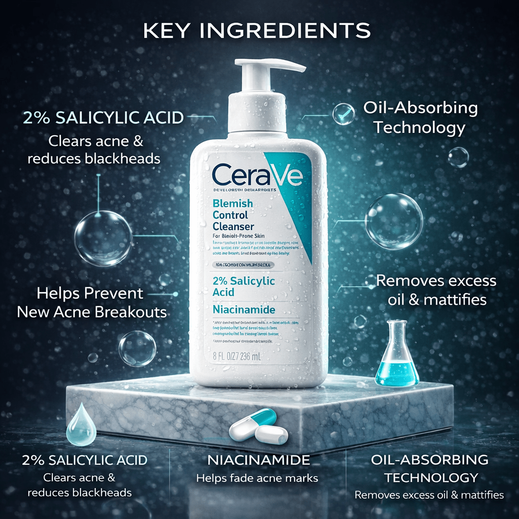 CeraVe Blemish Control Cleanser - 236ML - Cosmosentials