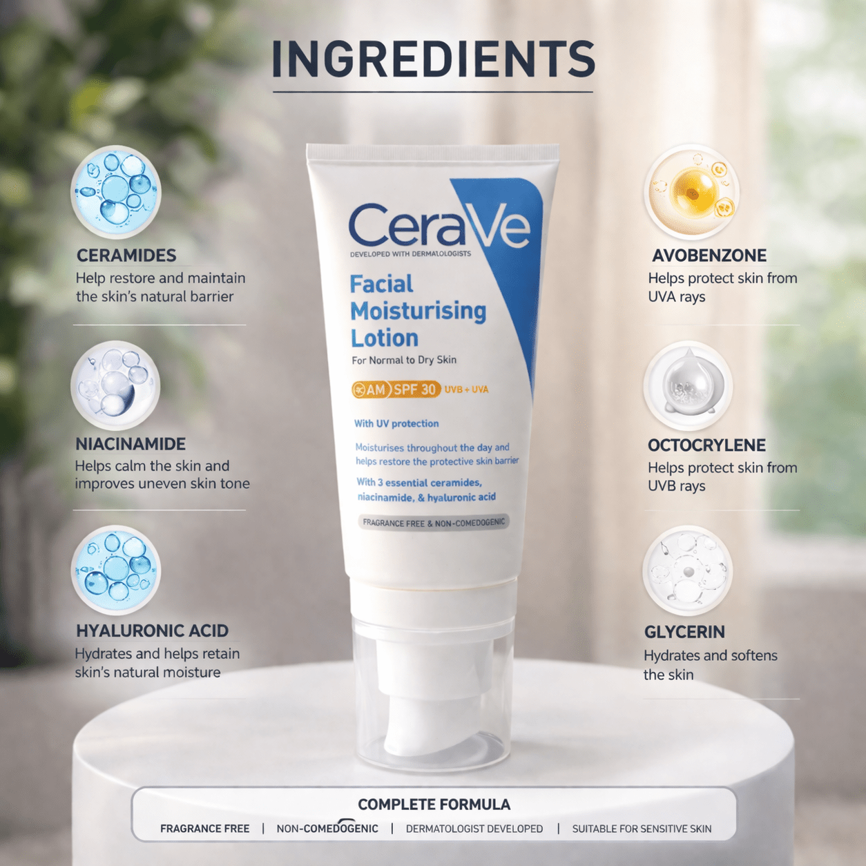 CeraVe Facial Moisturising Lotion AM SPF 30 - Cosmosentials