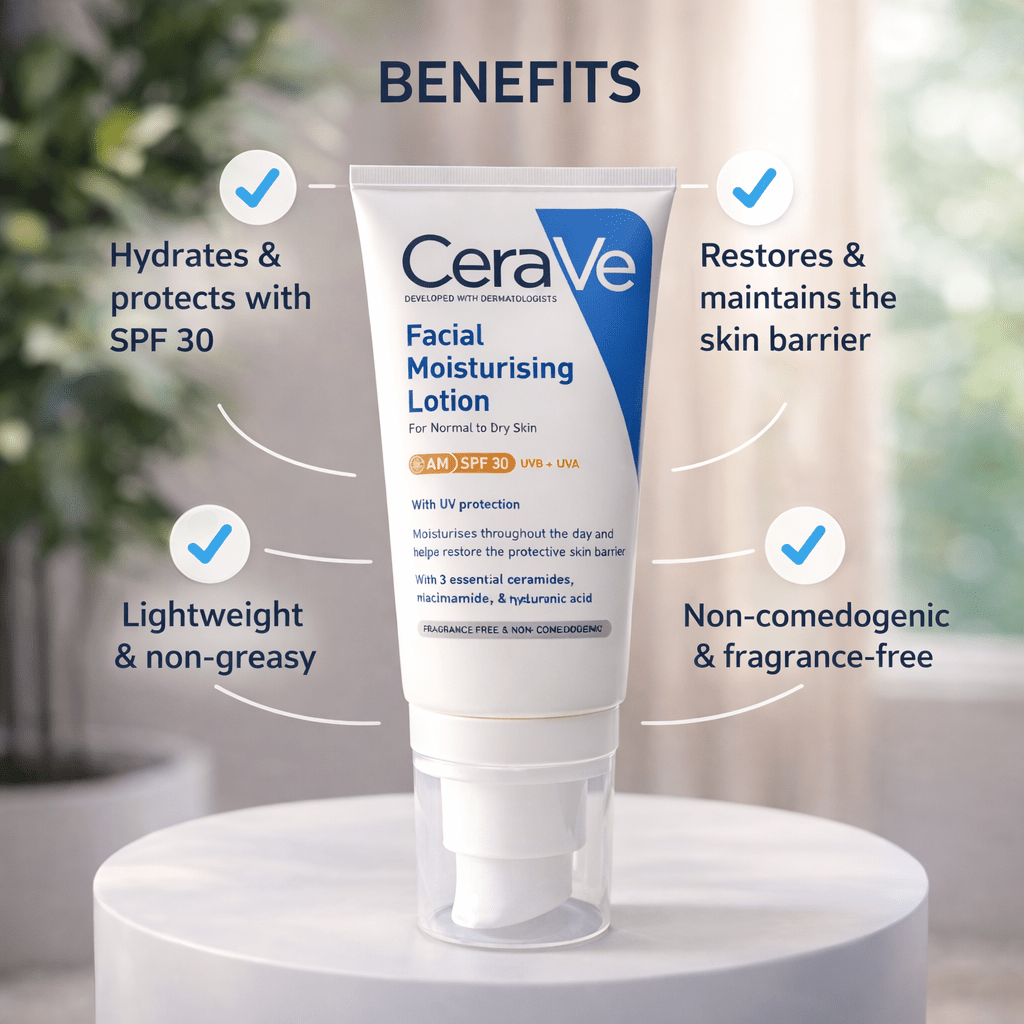 CeraVe Facial Moisturising Lotion AM SPF 30 - Cosmosentials