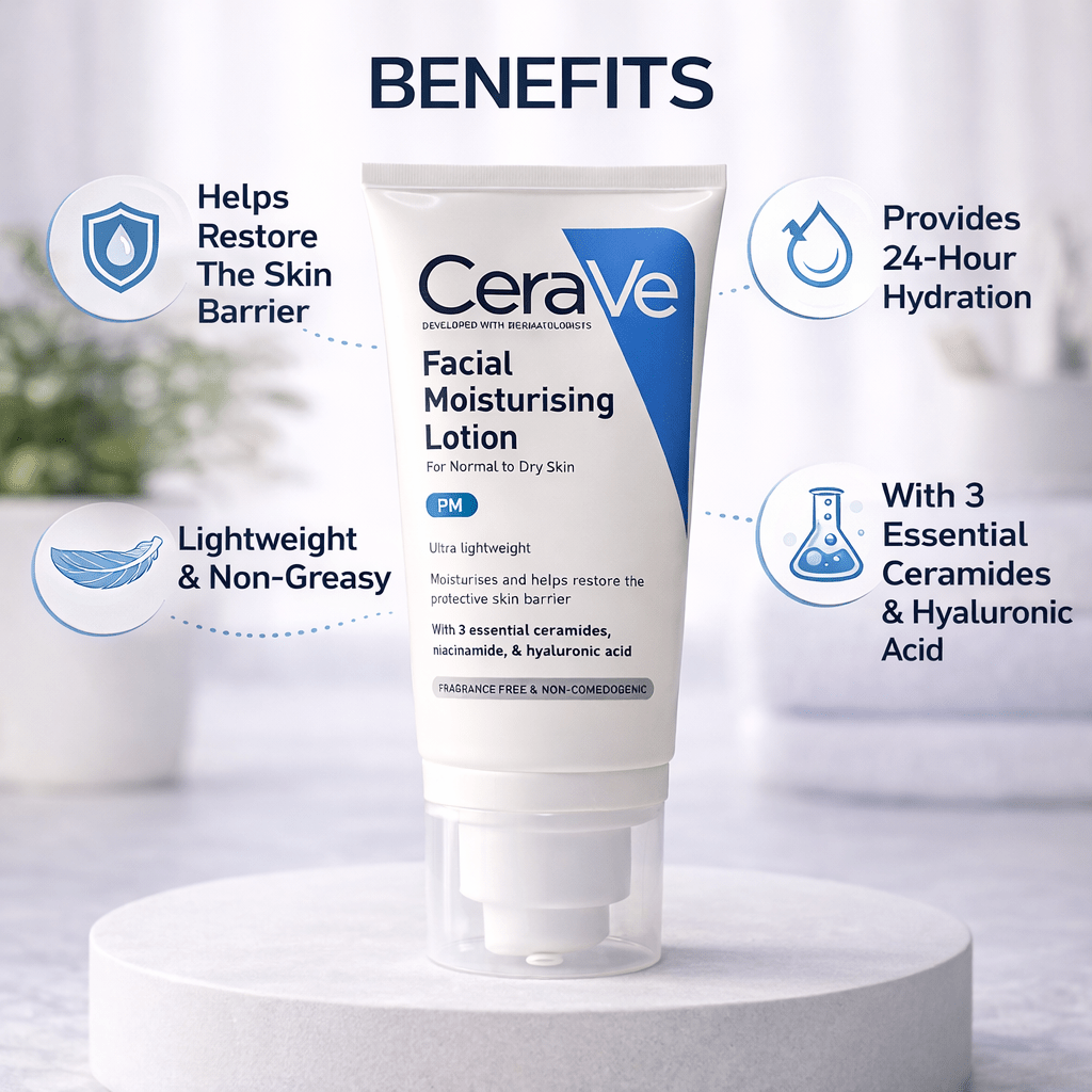 CeraVe Facial Moisturising Lotion PM - Cosmosentials