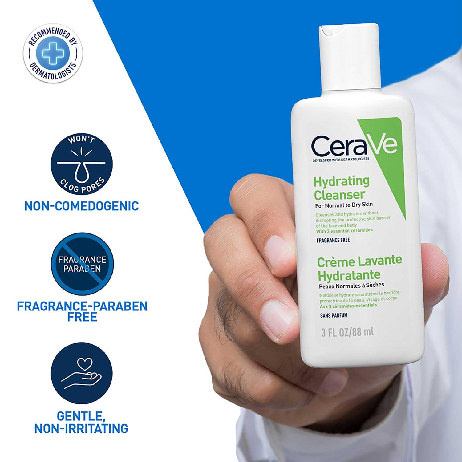 CeraVe Hydrating Cleanser 88ml - Cosmosentials