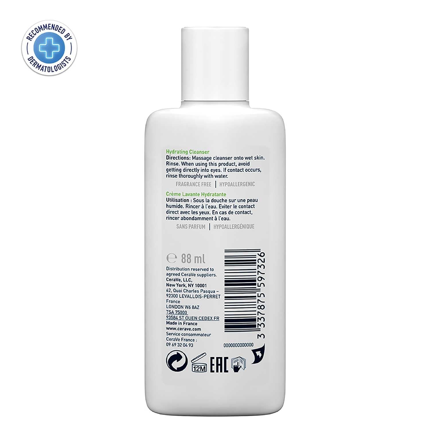 CeraVe Hydrating Cleanser 88ml - Cosmosentials