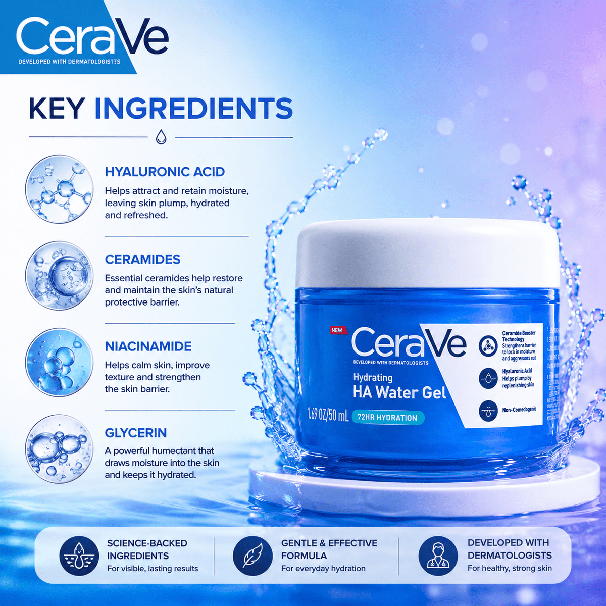CeraVe Hydrating HA Water Gel - Cosmosentials