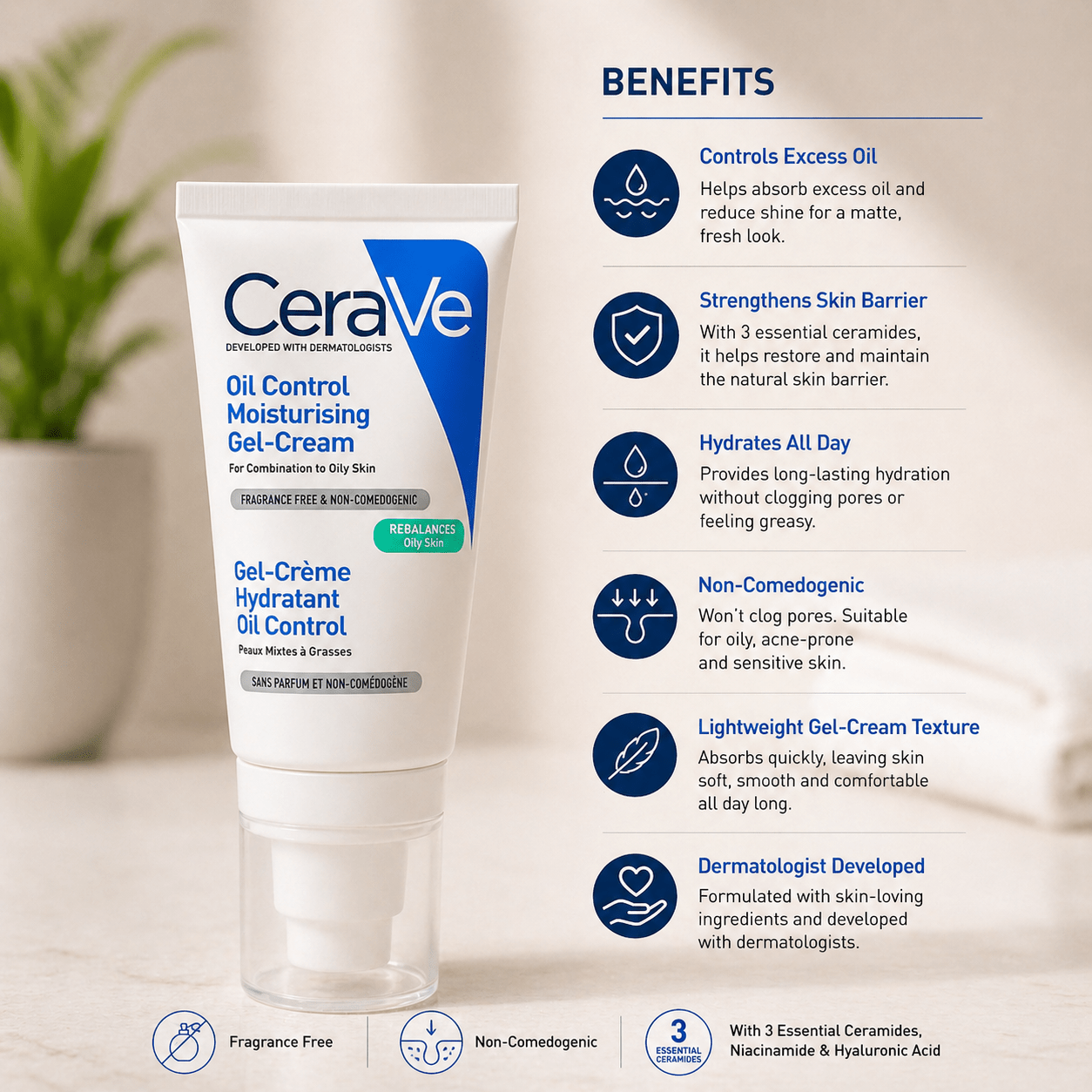 CeraVe Oil Control Moisturising Gel - Cream - Cosmosentials