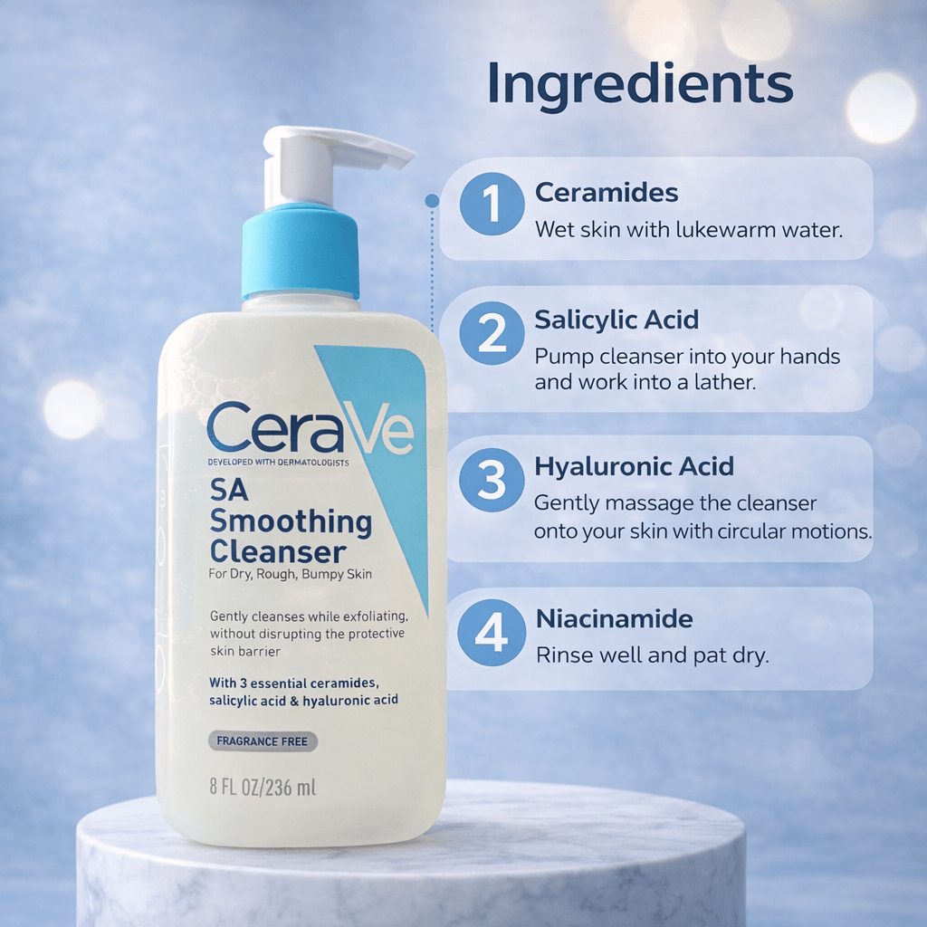 CeraVe SA Smoothing Cleanser - Cosmosentials