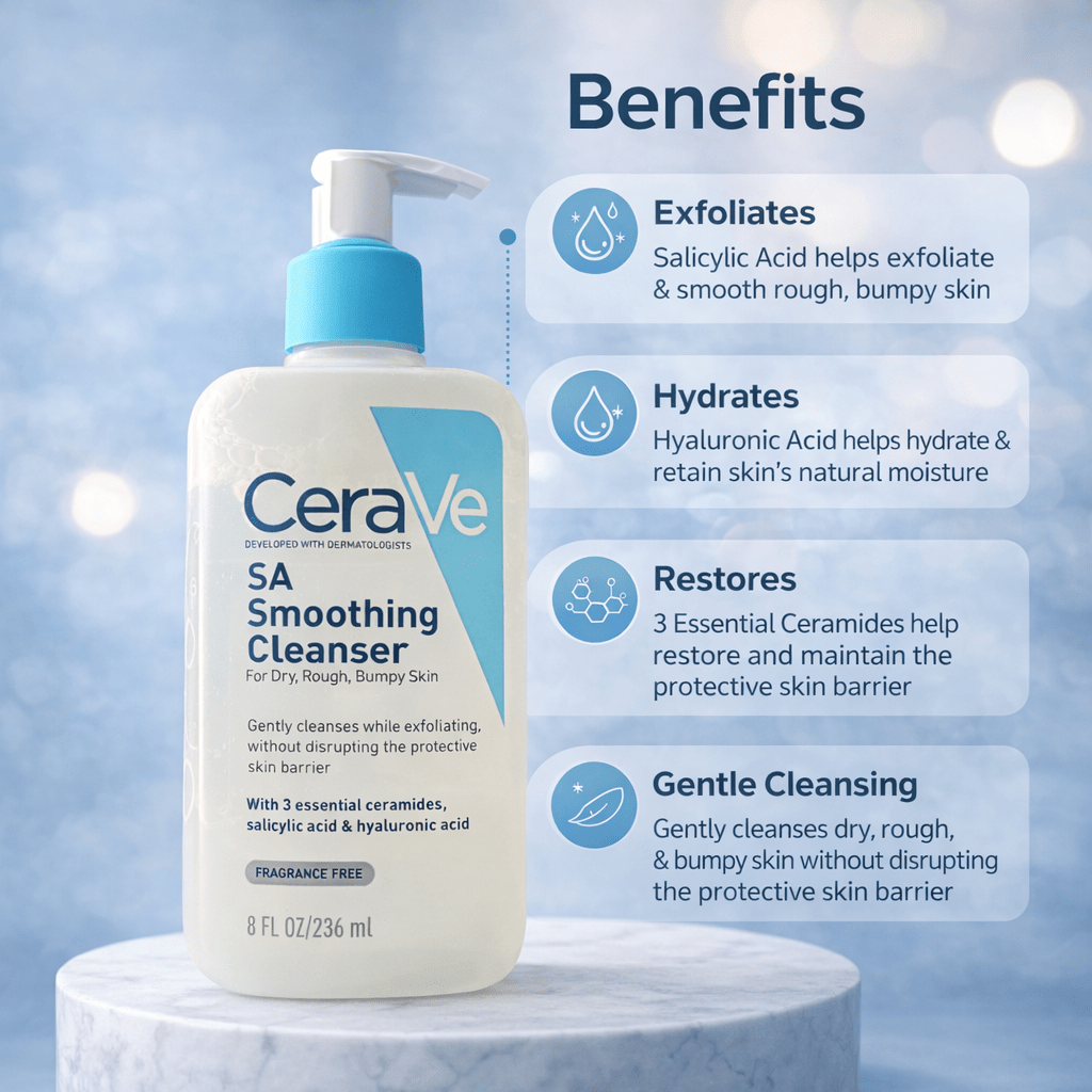 CeraVe SA Smoothing Cleanser - Cosmosentials