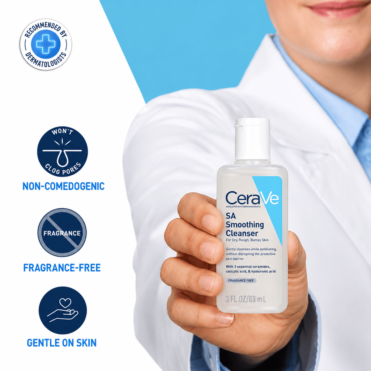 CeraVe SA Smoothing Cleanser – 88ml - Cosmosentials