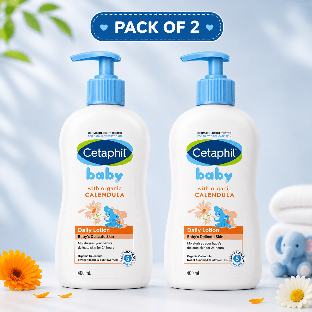 Cetaphil Baby Daily Lotion with Organic Calendula - 400ml - Cosmosentials