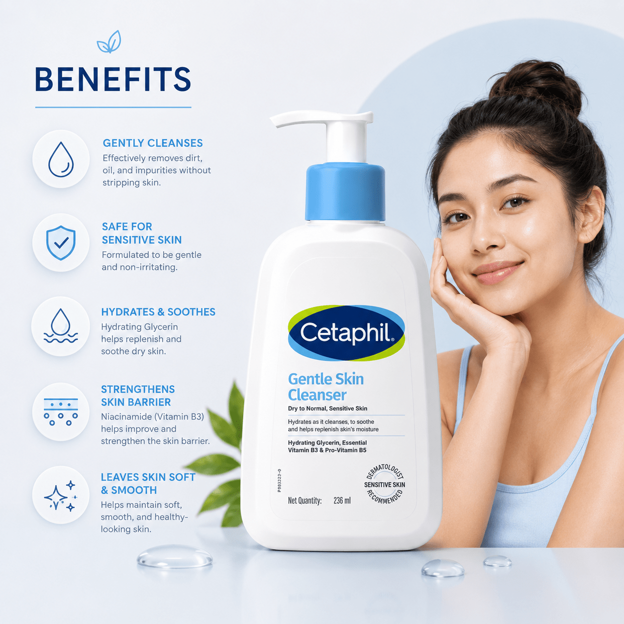 Cetaphil Gentle Skin Cleanser 236 ml - Cosmosentials