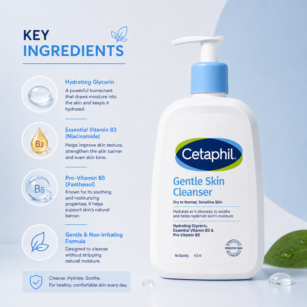 Cetaphil Gentle Skin Cleanser 473 ml - Cosmosentials