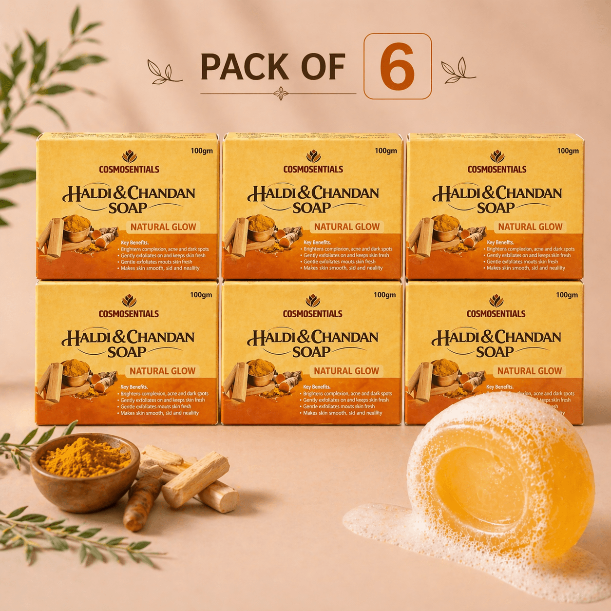 Cosmosentials Haldi & Chandan Soap - Cosmosentials