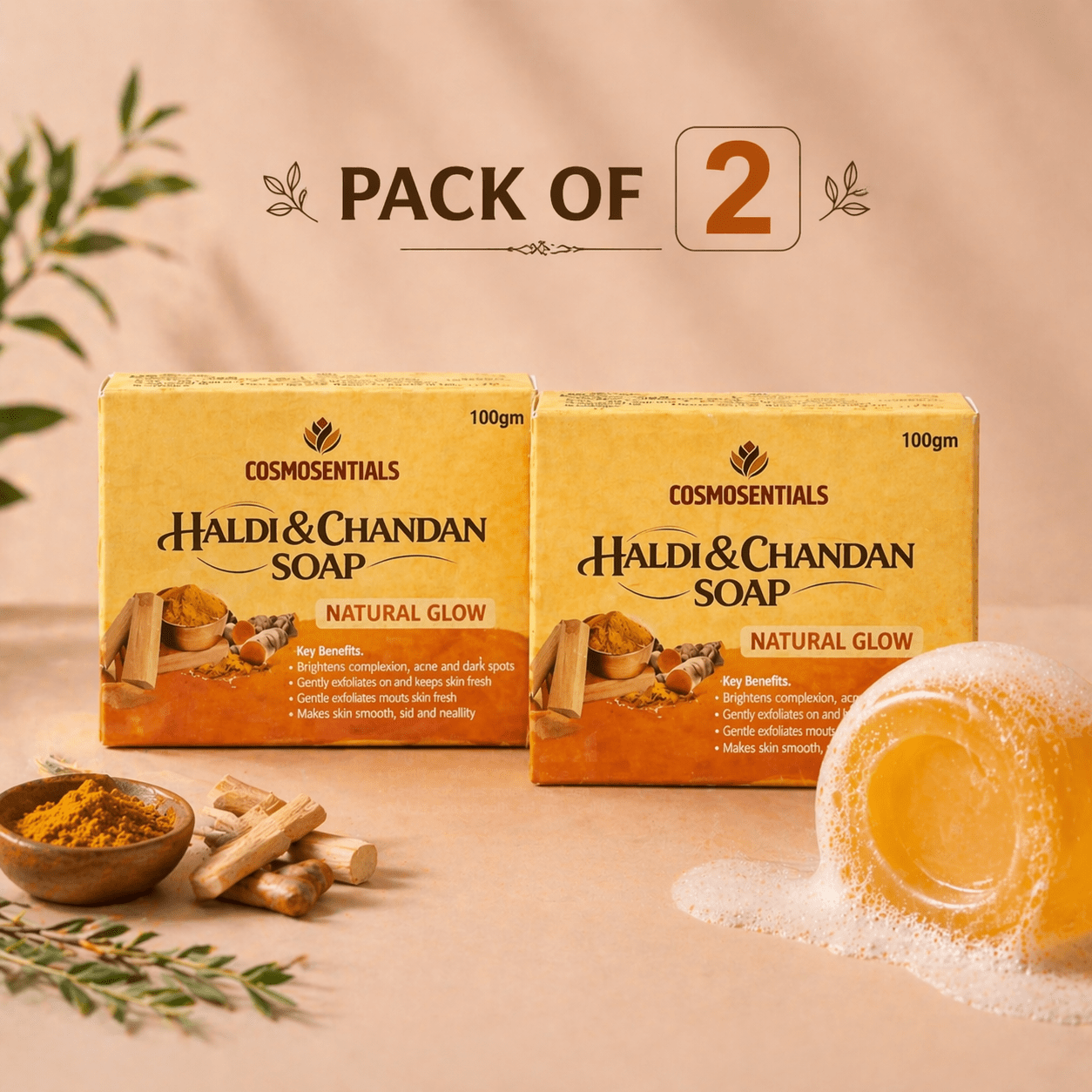 Cosmosentials Haldi & Chandan Soap - Cosmosentials