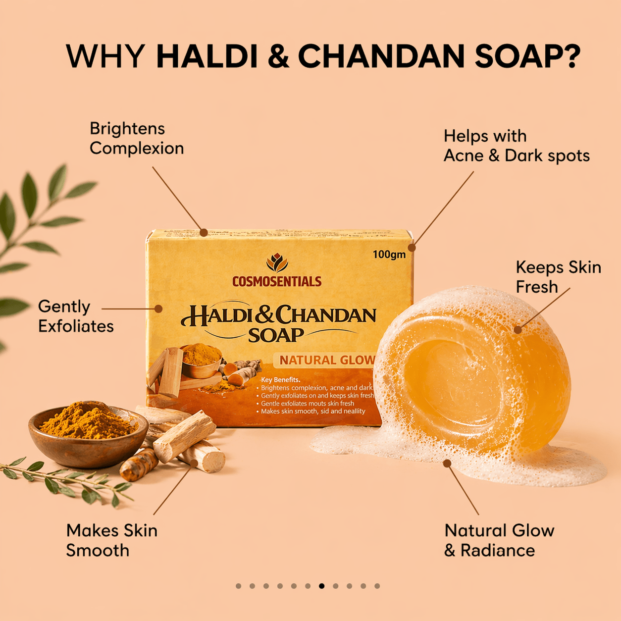 Cosmosentials Haldi & Chandan Soap - Cosmosentials