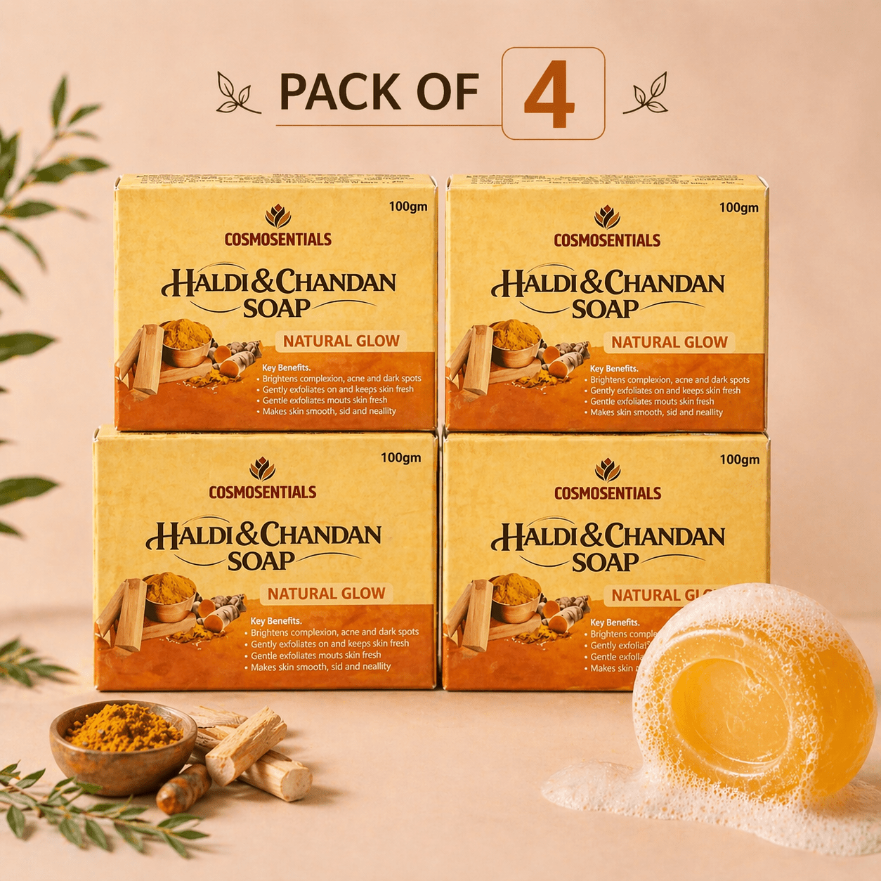 Cosmosentials Haldi & Chandan Soap - Cosmosentials