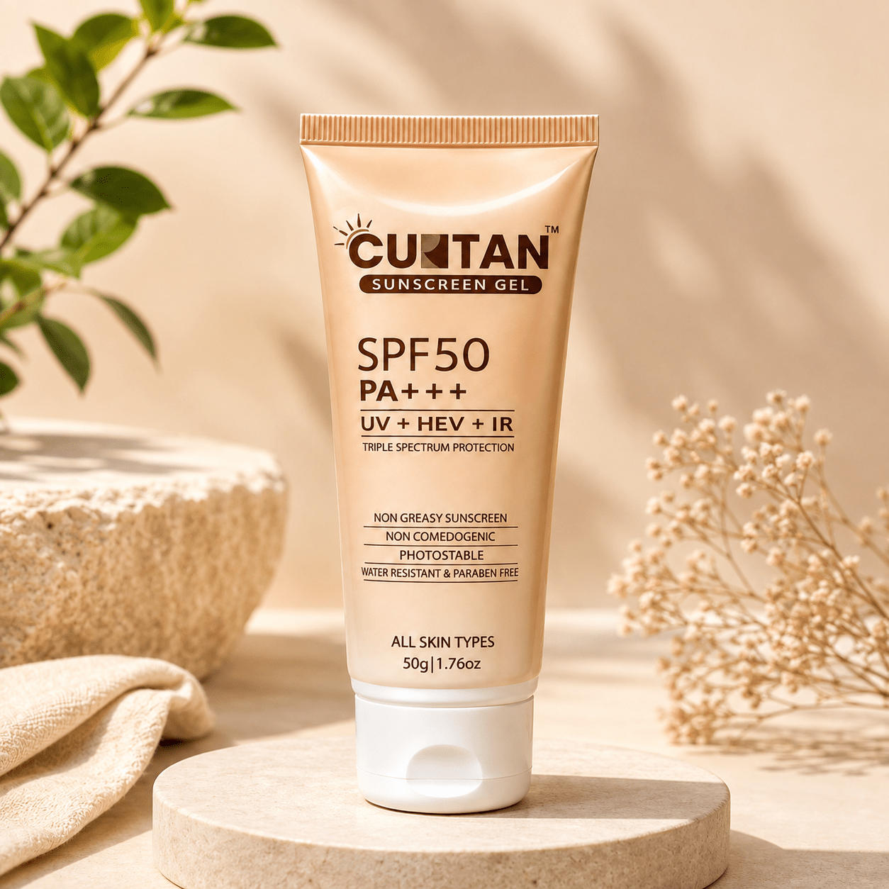 Curtan Sunscreen Gel SPF 50 PA+++ - Cosmosentials