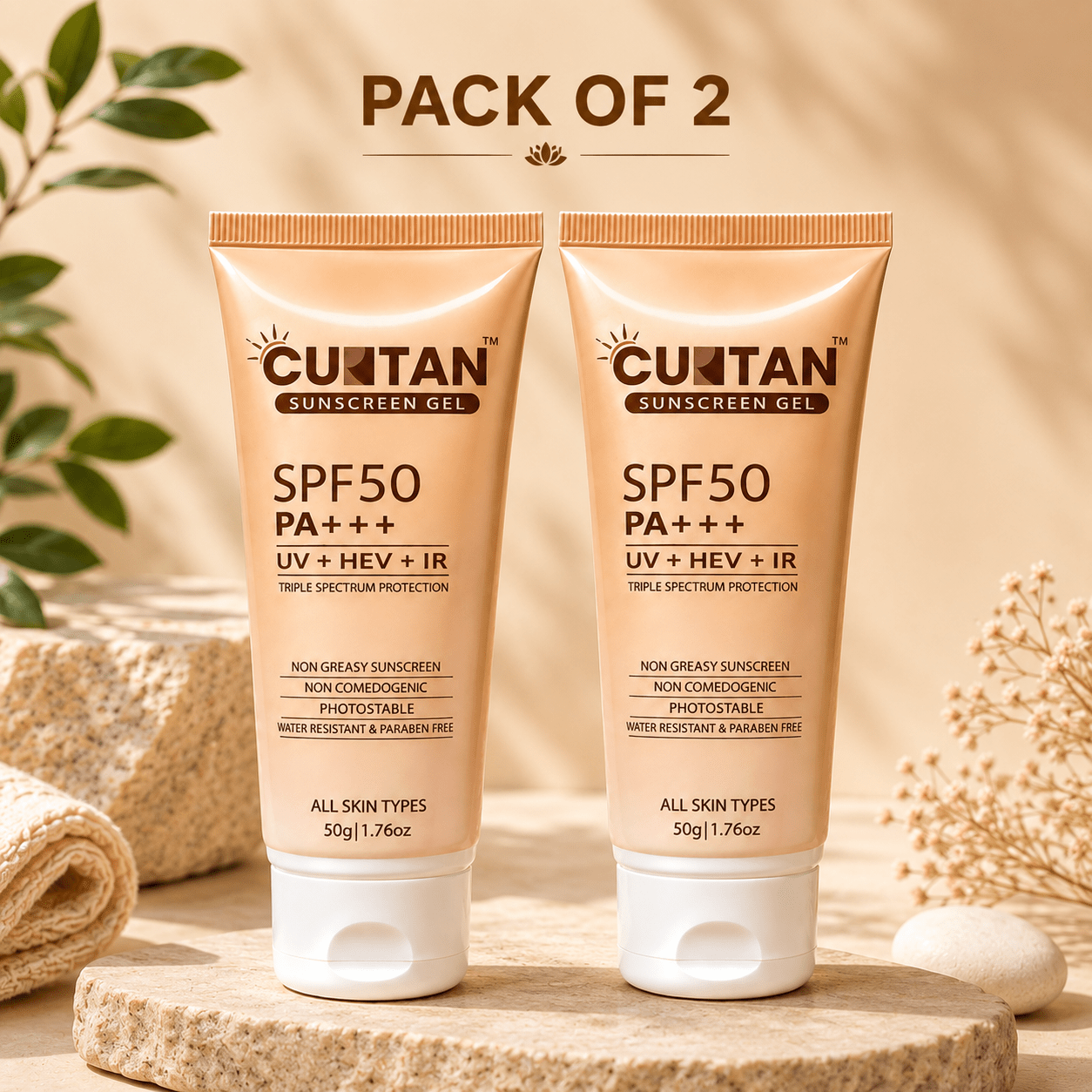 Curtan Sunscreen Gel SPF 50 PA+++ - Cosmosentials