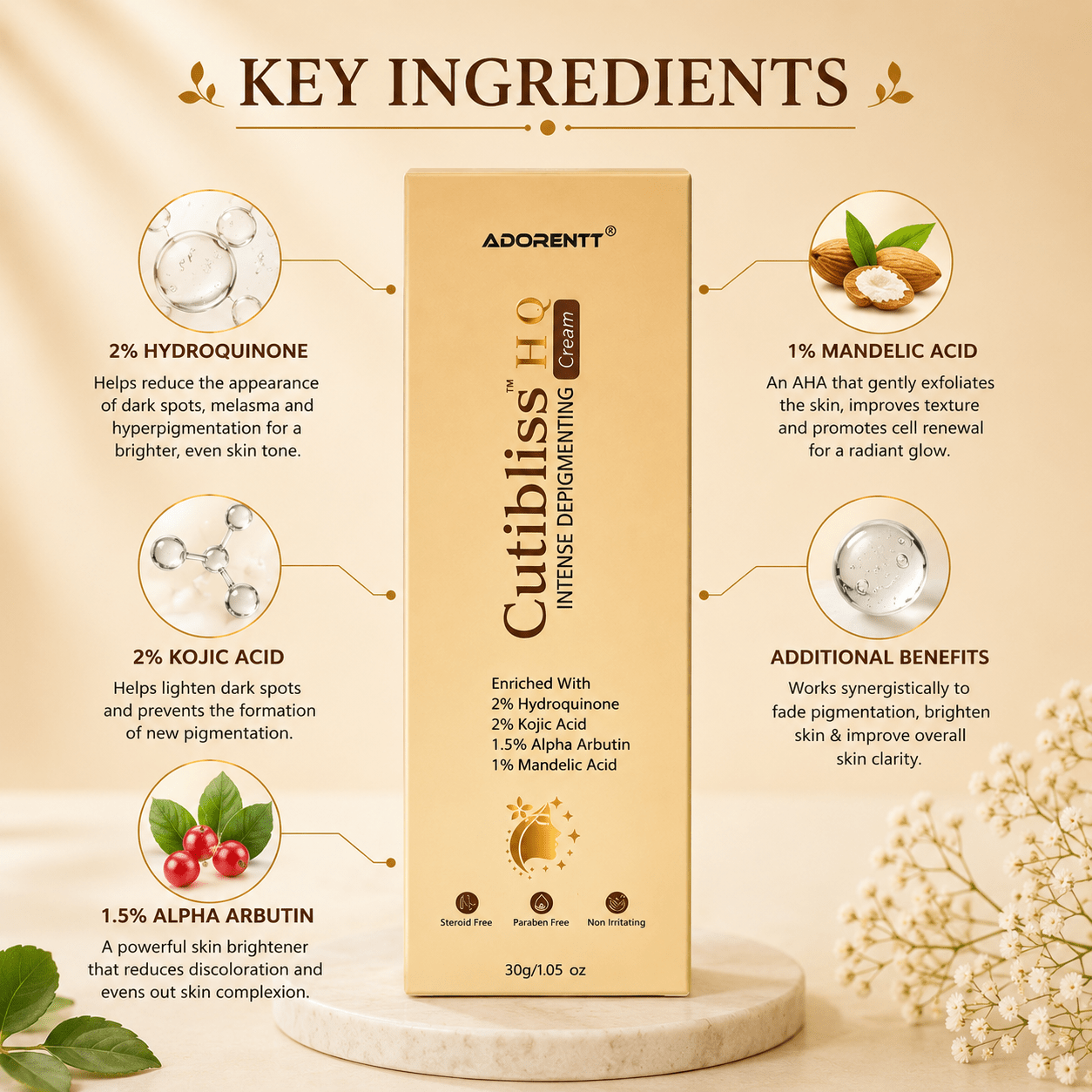 Cutibliss HQ Intense Depigmenting Cream - Cosmosentials
