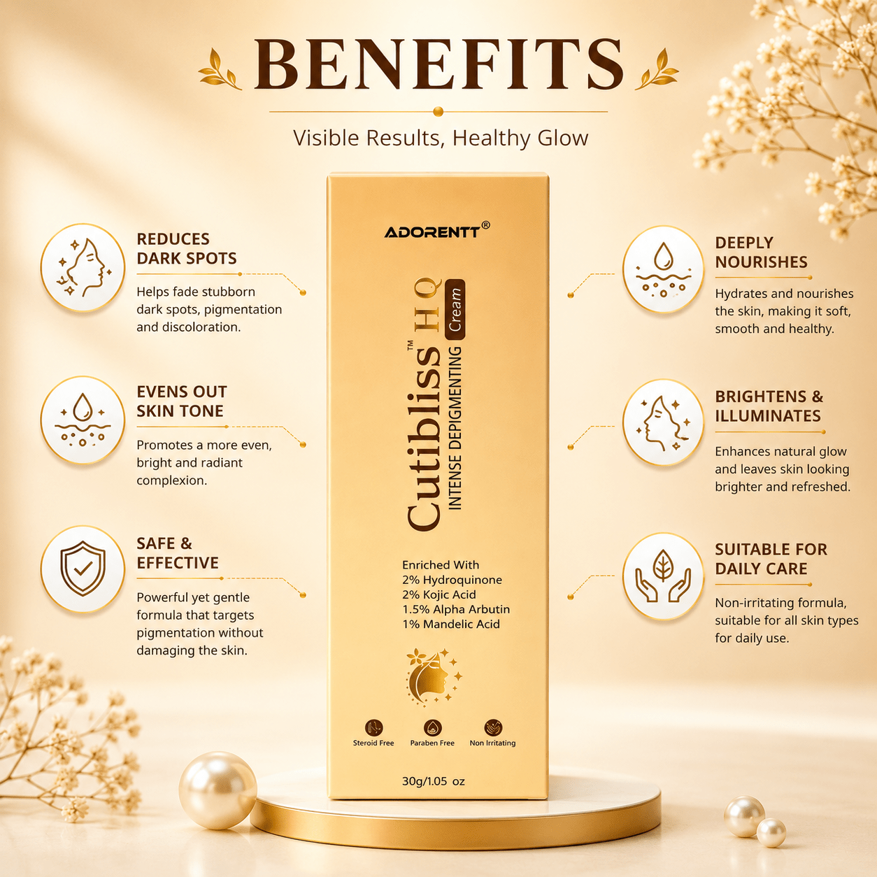 Cutibliss HQ Intense Depigmenting Cream - Cosmosentials
