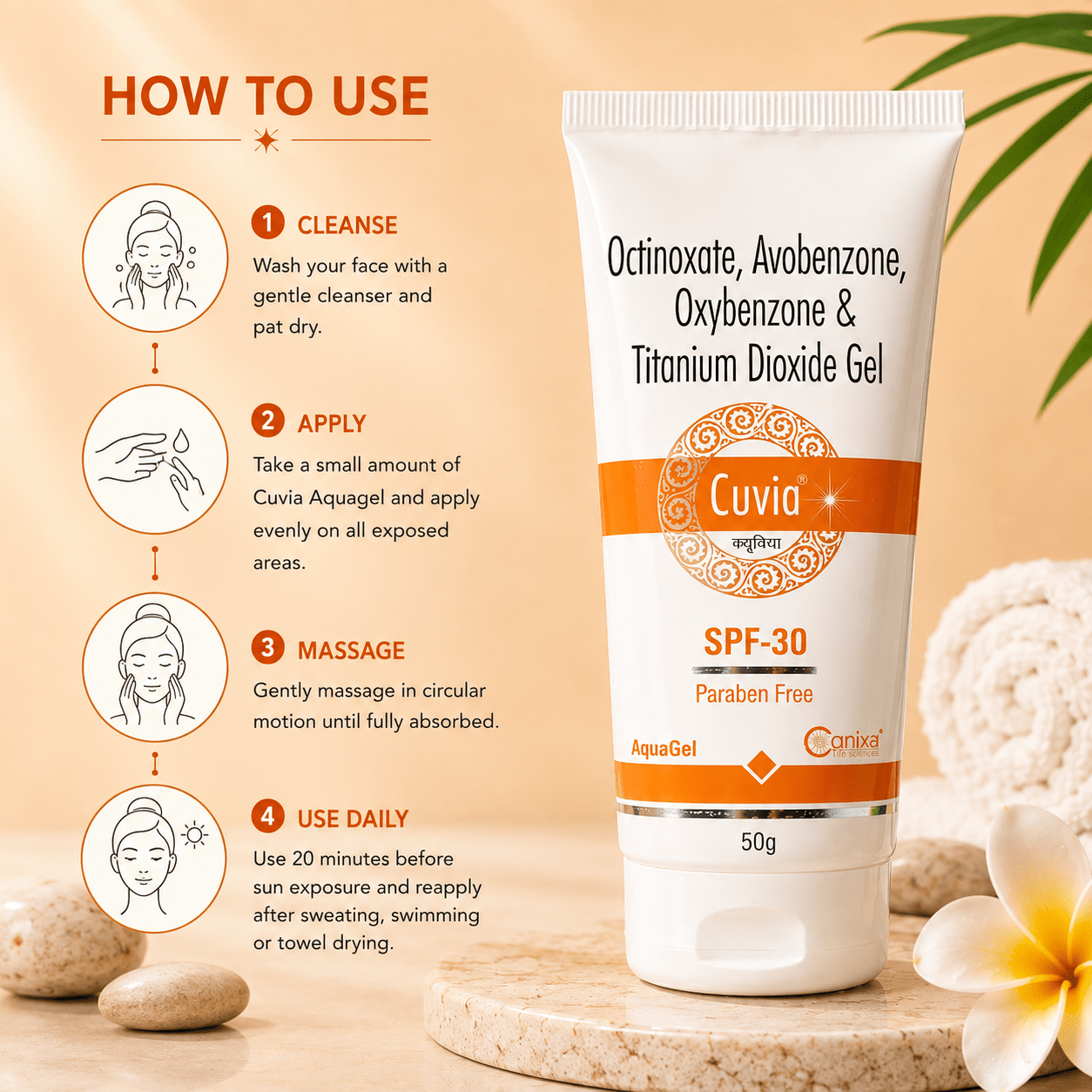 Cuvia AquaGel SPF-30 Sunscreen - Cosmosentials