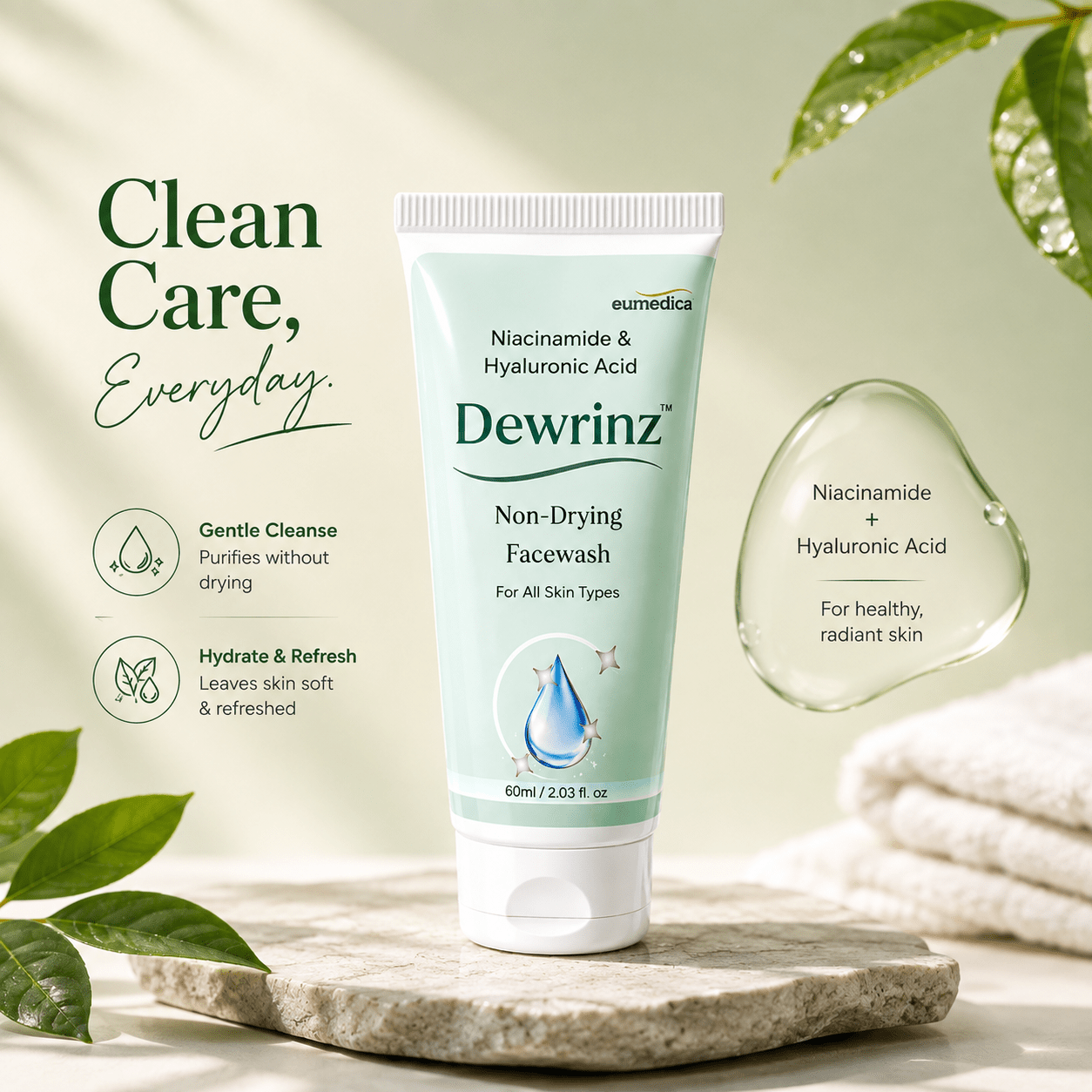 Dewrinz Non-Drying Facewash - Cosmosentials